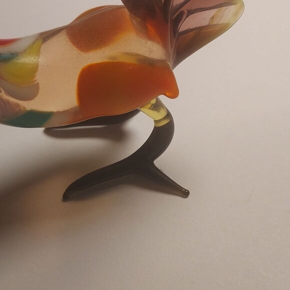 Russian Handblown Art Glass Figurine Rooster Bird - Picture 9 of 12